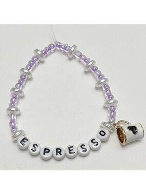 Sabrina Carpenter Espresso Beaded Friendship Bracelet with White Coffee Charm